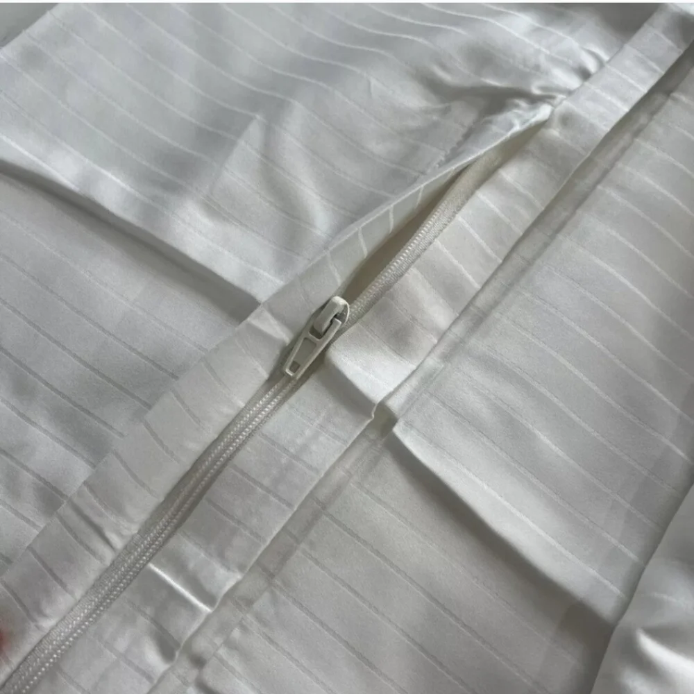 Ikea King Size White Duvet Bedding Set Satin Cotton
